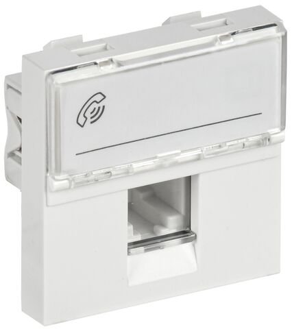 РКФ-20-00-П Розетка телефонная RJ-11 кат.3 (на 2 модуля) ПРАЙМЕР белая IEK