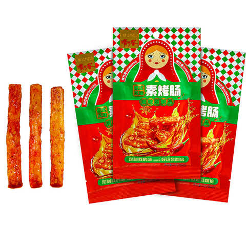 Вегетарианские острые пшеничные палочки с говяжьим вкусом по-русски ZuiBaXiang (ZBX1020) 1кор*14бл*30шт, 20гр