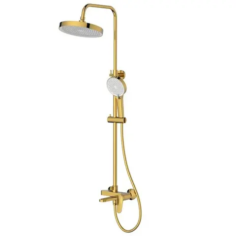 Душевая система BELZ B24786-5 тропический душ, брашированное золото