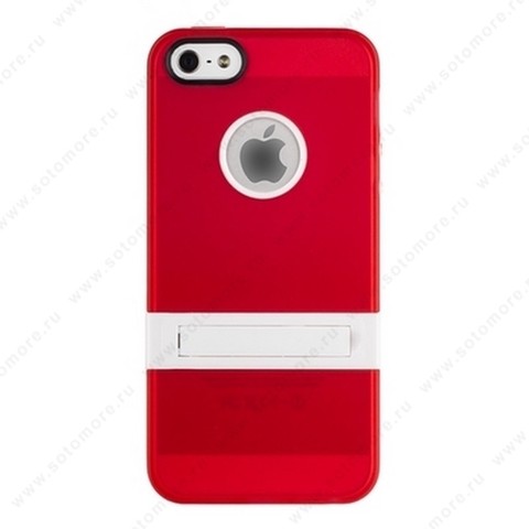 Накладка для iPhone SE/ 5s/ 5C/ 5 с подставкой красная