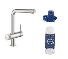 Смеситель для мойки с фильтром с выдвижным изливом Grohe Minta/Blue Pure 119707 фото