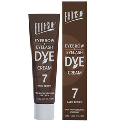 Крем-краска для бровей и ресниц BRONSUN, цвет темно-коричневый #7, 15 мл