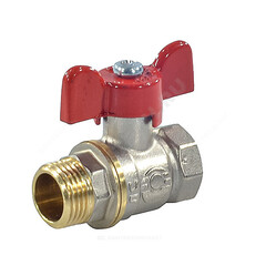 Кран шаровой латунь никель 11Б27фт1М OPTIMA Ду 15 Ру25 ВР/НР полнопроходной бабочка VALFEX VF.218.NLB1.012