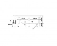 Ванна с ножками MINERVA 70*165