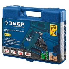 ЗУБР 150 Вт, в наборе: нагрев 6 сек., канифоль, припой, 2 сменных жала, импульсный паяльник, Профессионал (55412-H4)