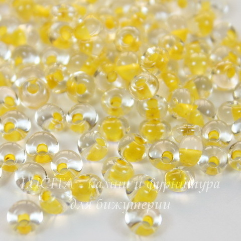 38686 Бисер Preciosa Дропс (Drops) 5/0 Кристалл блестящий с желтым центром
