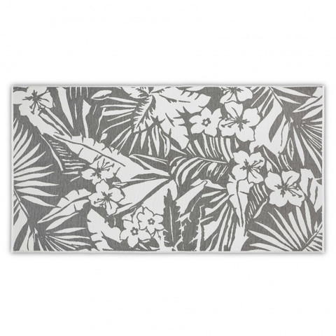Полотенце пляжное 100x180 L'appartement Floral white/anthracite белый/темно-серый