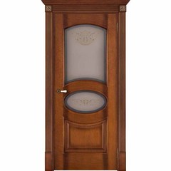 Купить Межкомнатная дверь шпонированная Porte Vista Флоренция Соло светлый мёд тон 5 стекло бронза Кристалайз N60