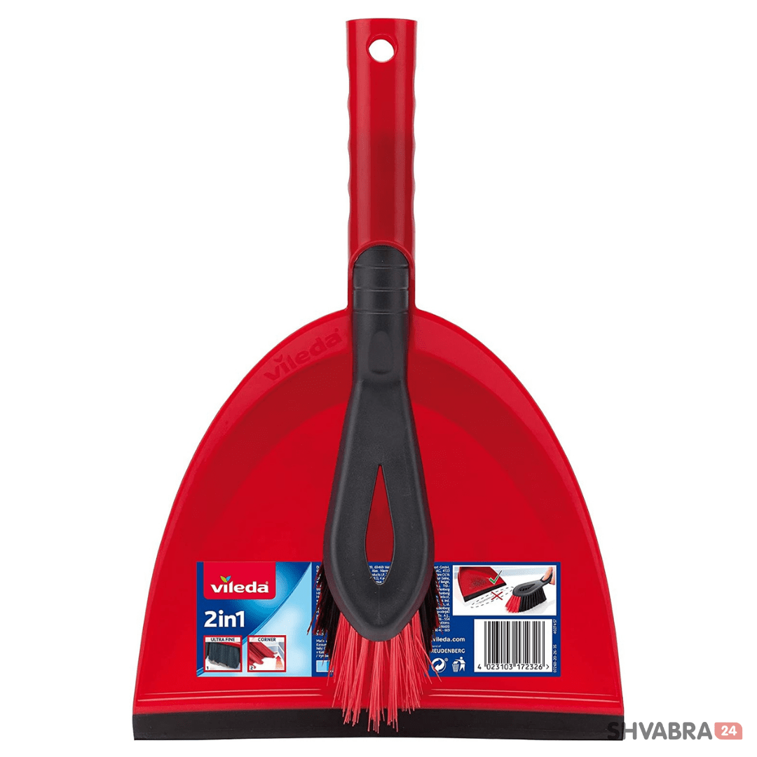 Набор совок и щётка с короткой ручкой Виледа (Vileda 2in1 Dustpan and Brush  Set) – купить за 968 ₽ | Shvabra24 - товары для дома и красоты