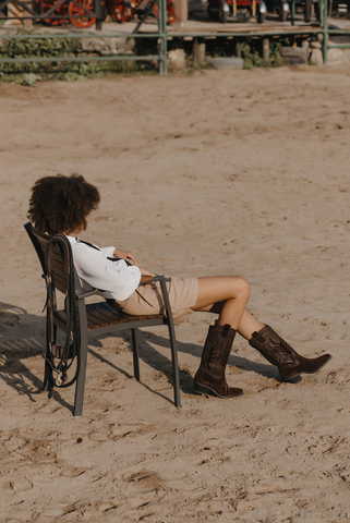 Казаки миди из натуральной замши и кожи POCAHONTAS