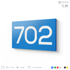 Номер на дверь 702, табличка на дверь для офиса, квартиры, кабинета, аудитории, склада, голубая 120х70 мм, Айдентика Технолоджи