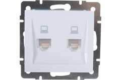 RAIN 703 0288 141 Розетка компьютерная двойная, белая (10шт/120шт)  (120шт/кор)