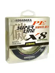 Леска плетеная Kosadaka Super line PE X8 зеленая 0,12 150м