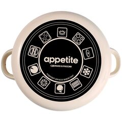 Кастрюля сталь, эмал, 3 л, крышка сталь, Appetite, Vostok, 1RD181М