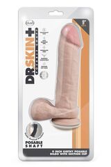 Телесный фаллоимитатор-реалистик 9 Inch Thick Posable Dildo With Balls - 22,8 см. - 