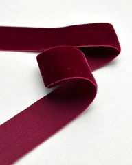 Тесьма бархатная, цвет: бордо, 22 мм