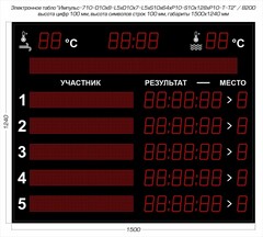 Табло для плавания Импульс 710-D10x8-L5xD10x7-L5xS10x64xP10-S10x128xP10-T-T2