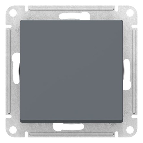 Выключатель одноклавишный, 2-полюсный 10А. Цвет Грифель. Schneider Electric AtlasDesign. ATN000721