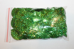Пайетки лист длинный зеленый голограф 50гр 28*10мм