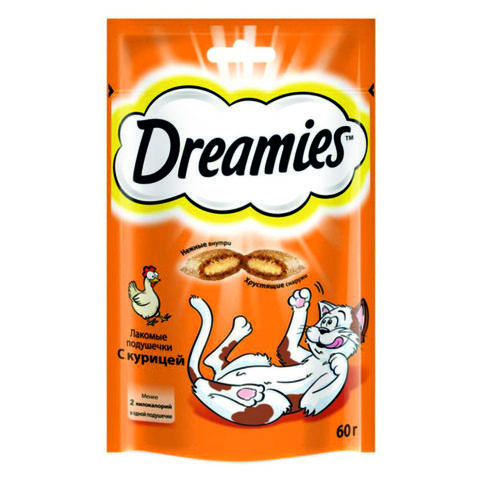 Лакомство DREAMIES д/кошек Курица 60 г м/у Mars РОССИЯ