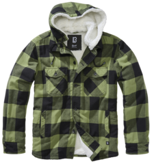 Brandit LUMBER JACKET HOODED black/olive