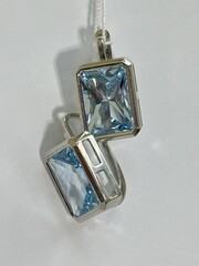 Багет М топаз (серьги из серебра)