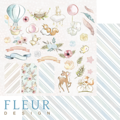 Бумага для скрапбукинга FLEUR-design, двусторонняя 30*30 см, 190 гр.