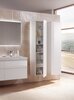 Высокий шкафчик Geberit Xeno² с одной дверью и внутренним зеркалом: B=40см, H=170см, T=35.1см, Серый / Меламин, древесная структура