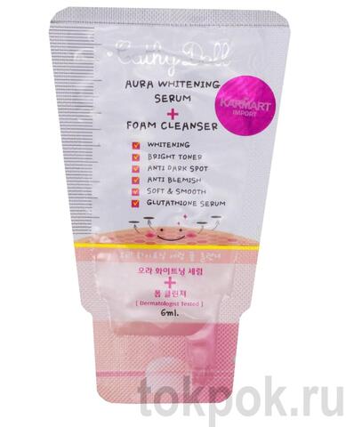 Пенка сыворотка для умывания Cathy Doll Aura Whitening Serum Foam, 6 мл