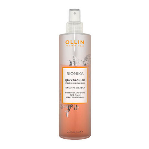 OLLIN BioNika Nutrition And Shine Two-Phase Spray Conditioner - Двухфазный спрей-кондиционер Питание и блеск