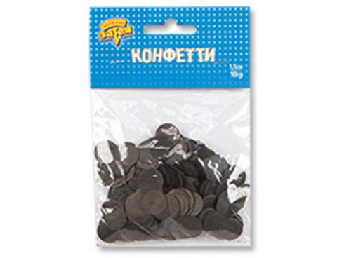 Конфетти бумажное, Тишью Круг, Черный, 1,5см, 10г.