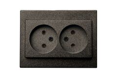 Розетка Двухместная без Заземляющих Контактов Антрацит LIREGUS EPSILON