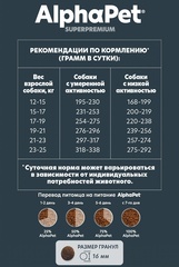 ALPHAPET сухой корм для взрослых собак средних пород (говядина с потрошками) 2 кг