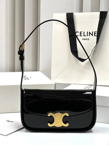 Сумка CELINE TERENCE из лакированной телячьей кожи черный