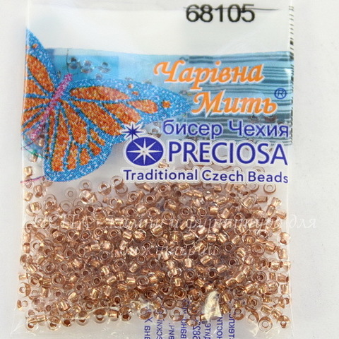 68105 Бисер 10/0 Preciosa Кристалл с медным центром
