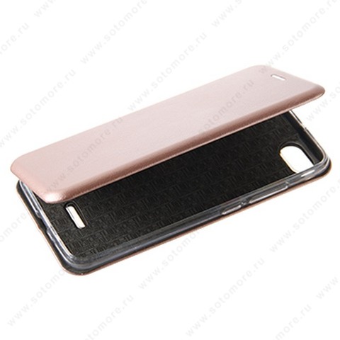 Чехол-книжка для Xiaomi Redmi 6A - book case книжка розовое золото