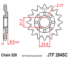 Звезда мотоциклетная JT JTF284.13SC самоочищающаяся