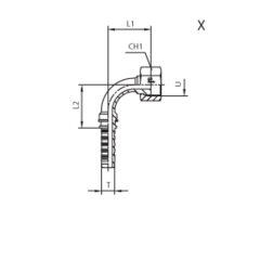 Фитинг DN 38 ORFS (Г) 2 (90) CAST