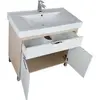 Aquanet 177069 Компл.1 - Тумба Гретта 90(У) цв.св. дуб (фасад белый) ящ.2 дв.(177069)