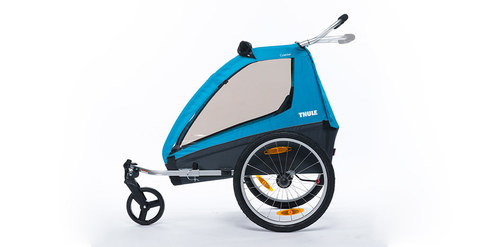 Картинка велоприцеп Thule Coaster XT (с комплектом для прогулочной коляски) синий  - 2