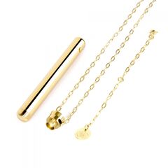 Золотистый вибромассажер-кулон Necklace Vibe - 