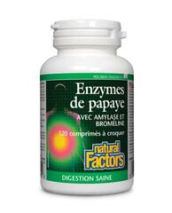 Natural Factors - Papaya Enzymes, Ферменты папайи с амилазой и бромелайном, 120 капсул