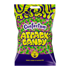 Кислая таблетированная конфета «Confectum Attack Candy» со вкусами киви и маракуйи, 500 гр х 6 шт