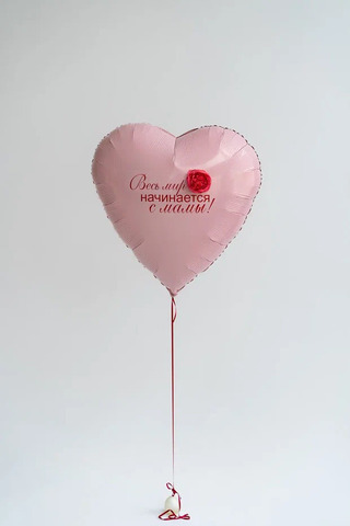Гелиевый шар розовое сердце Маме