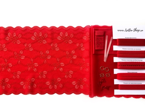 Набор кружевной красный /золото