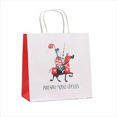 Пакет подарочный S квадрат, «Рыцарю», голография 22*22*11 см (Д*В*Ш), 1 шт.