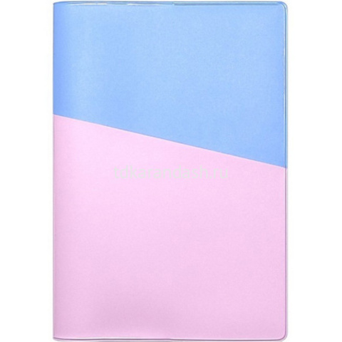 Блокнот 125х180мм 60л голубой/лаванда, линия, диагональный карман, 1 шт.