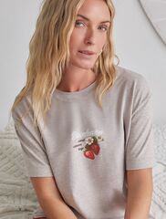 Футболка с принтом свободная эластичная из премиального хлопка  D49.136 (130844)