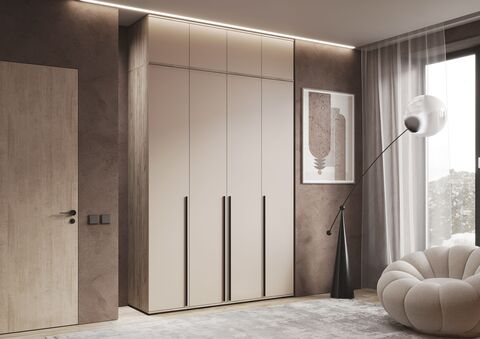 Норд Шкаф 4-х ств.(1600) с АНТРЕСОЛЬЮ (Кашемир, Дуб Крафт серый)