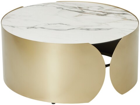 Стол М-City DISAUR Журнальный Брант (Brant) Kl-188 Контраст Мрамор матовый, Итальянская керамика, Шампань